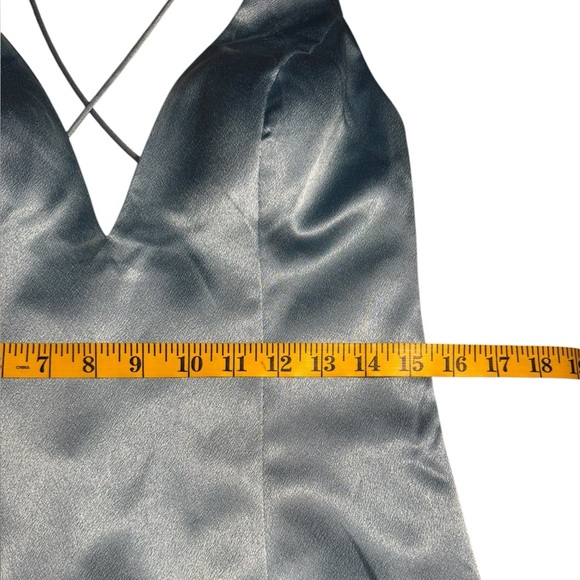 Aidan by Aidan Mattox Womens Blue Satin Evening Sheath Dress Gown size 6 - Picture 13 of 17